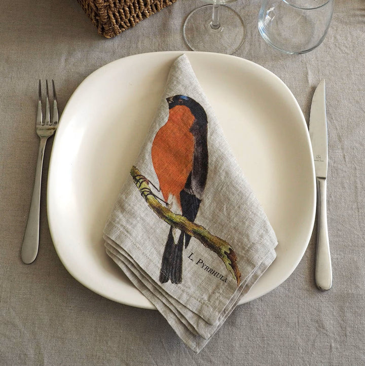 Small Birds | Linen Napkins | Set of 6 mixed
