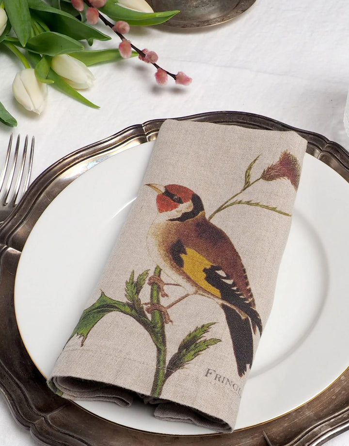 Small Birds | Linen Napkins | Set of 6 mixed