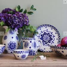 Porto Blue & White Ceramic Serving Platter