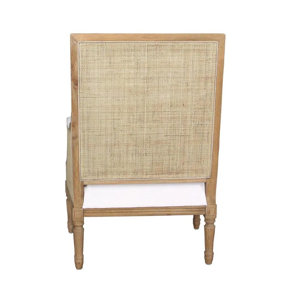 Indiana Oak with Cane Framed Armchair White - Suzie Anderson Home