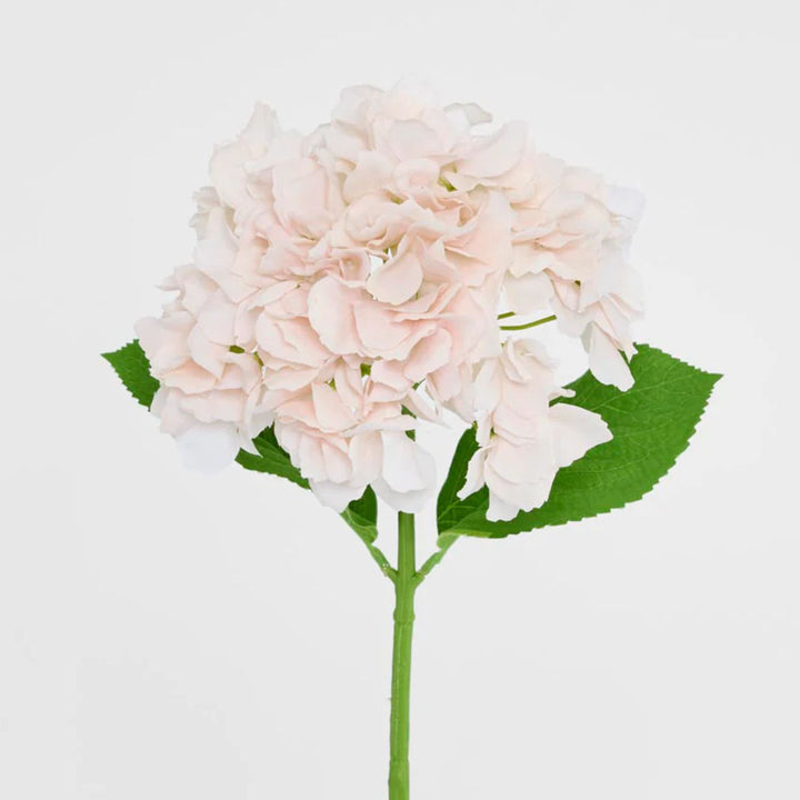 Faux Hydrangea Stem 'Soft Touch' 50cm | White Pink
