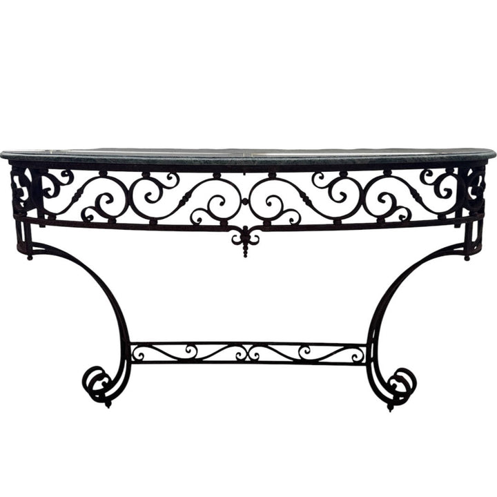 Decorative Iron Based Console with Marble Top | Sourced in Belgium
