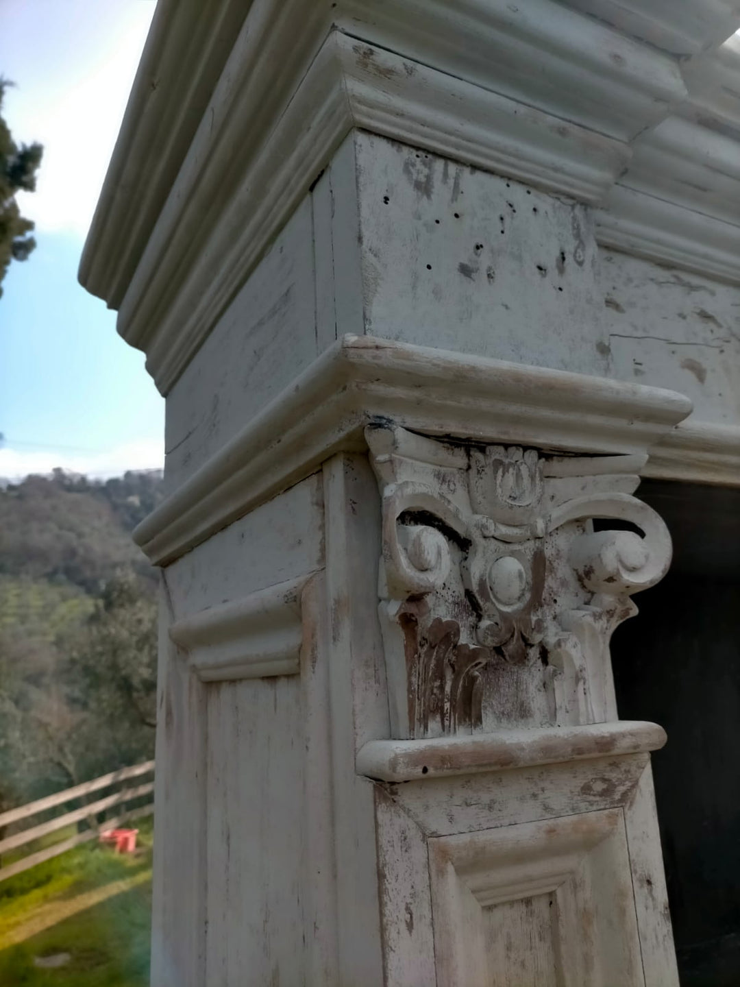 Italian Antique Grand Library Bookshelf | Painted Chestnut Wood | Circa 1895 (BOWRAL) - Suzie Anderson Home