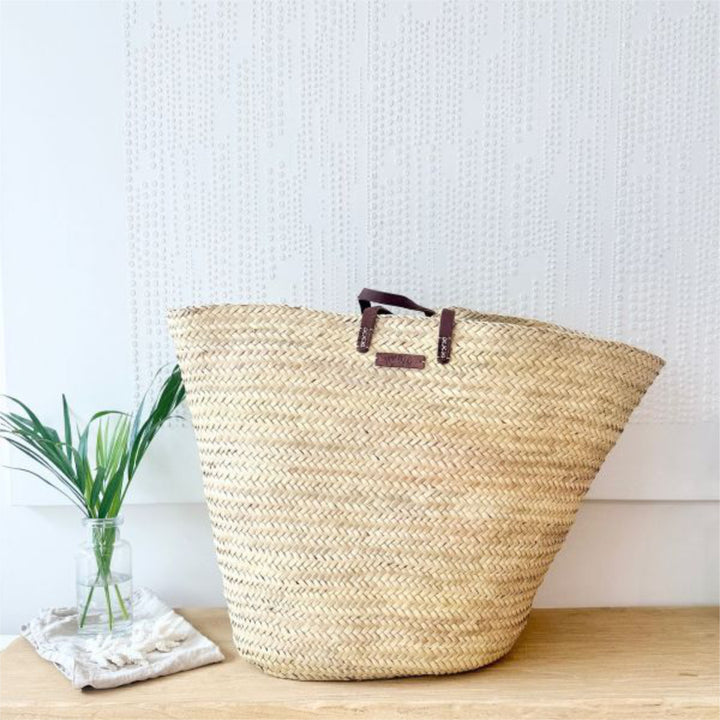 Tan Woven French Market Bag | XL