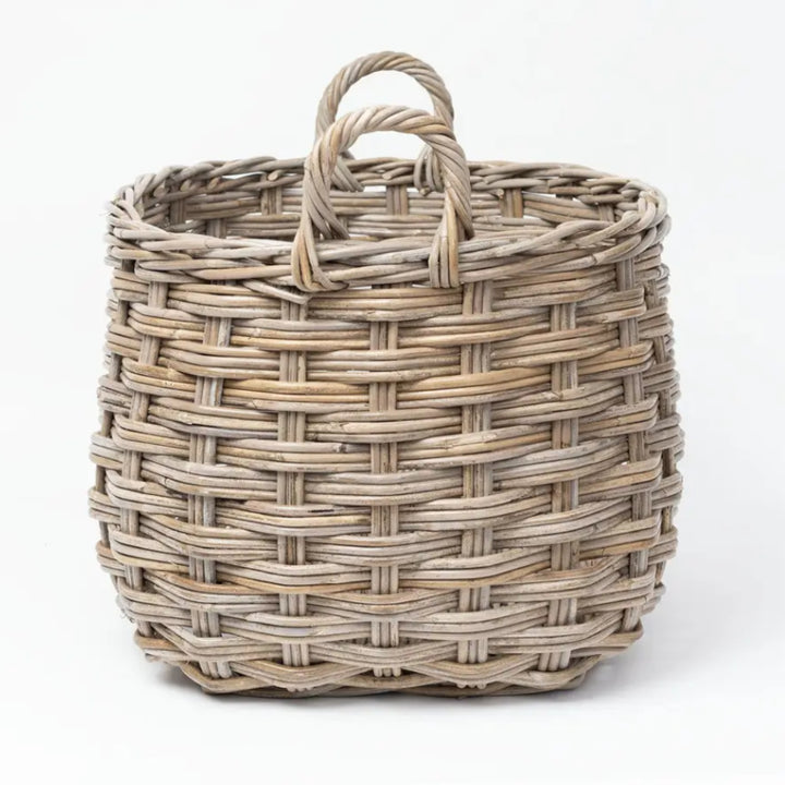 Mondo Kubu Rattan Basket with Handles | W48 x D57 x H46cm