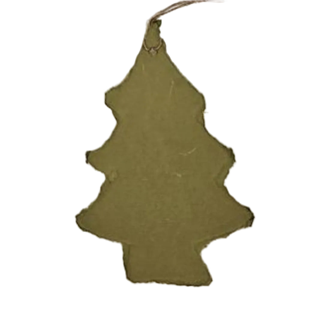 Handmade Paper Christmas Tree Gift Tag | Olive Green