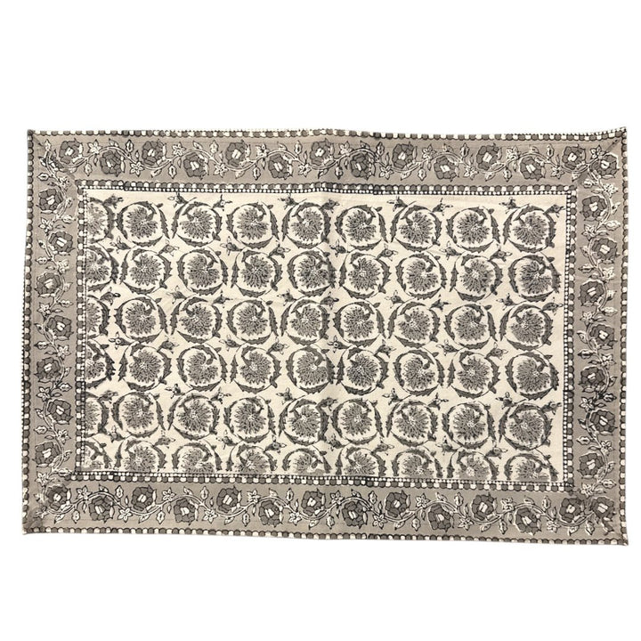 Jaipur Cotton Placemat & Napkin Set (6) | Grey/White | Medallion - Suzie Anderson Home