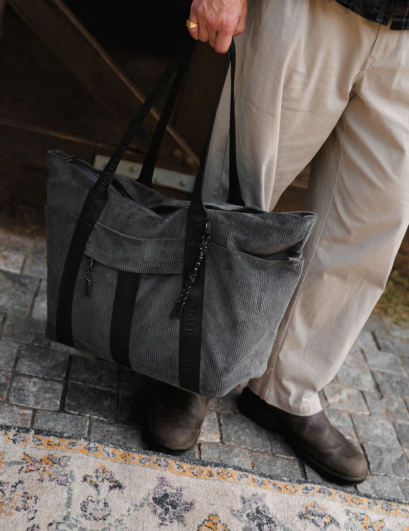 Simple | Jasper Cord Weekender Bag | Charcoal