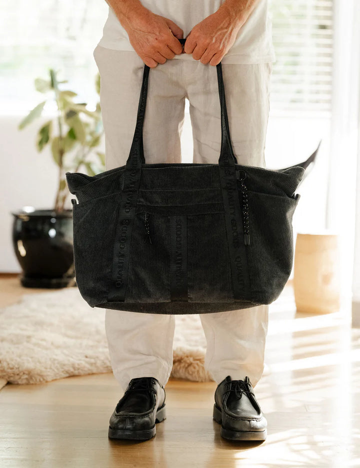 Simple | Jasper Cord Weekender Bag | Charcoal