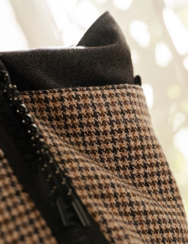 Simple | Jasper Houndstooth Weekender Bag | Charcoal/Tan