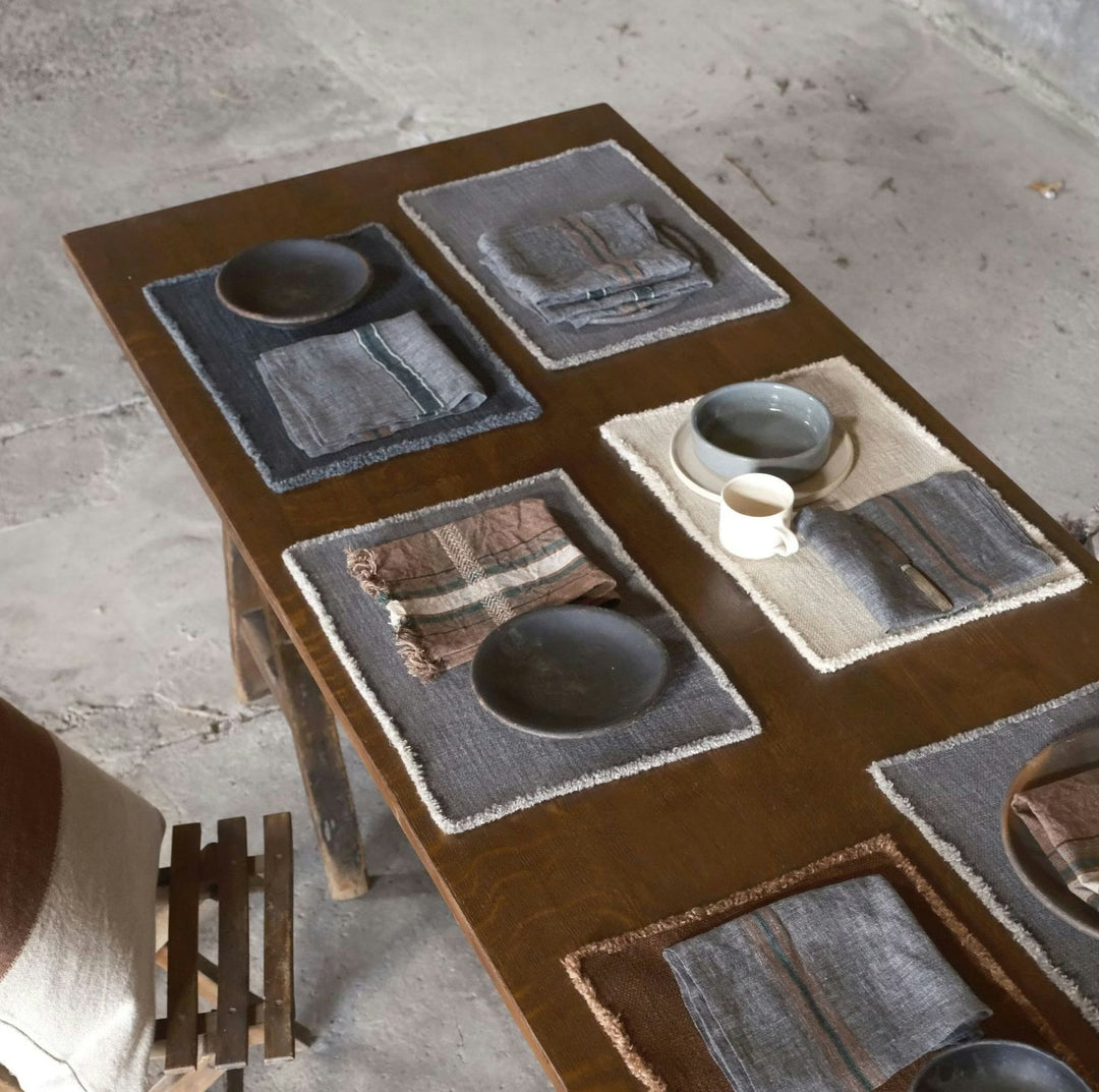 Jasper Charcoal Linen/Wool Placemats | 35 x 50 cm | SET OF 4