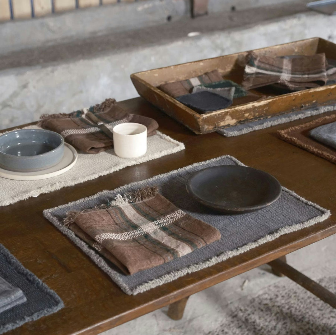 Jasper Charcoal Linen/Wool Placemats | 35 x 50 cm | SET OF 4