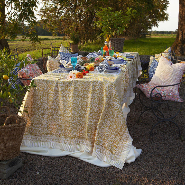 Margerita Cotton Tablecloth | Yellow Olive | 170 x 270cm