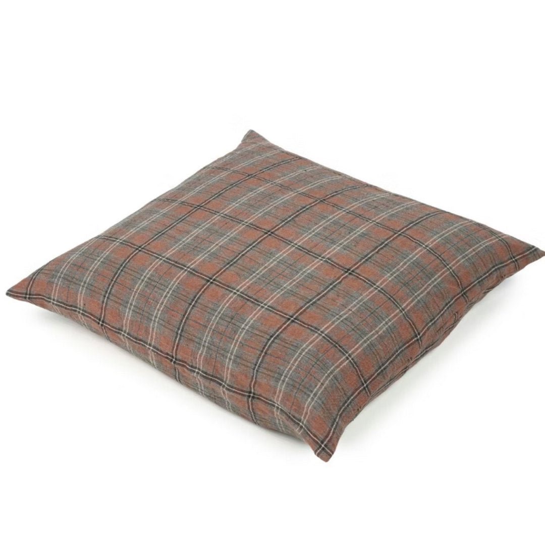 Jude Check Euro Pillow Sham | Linen | 65x65cm - Suzie Anderson Home