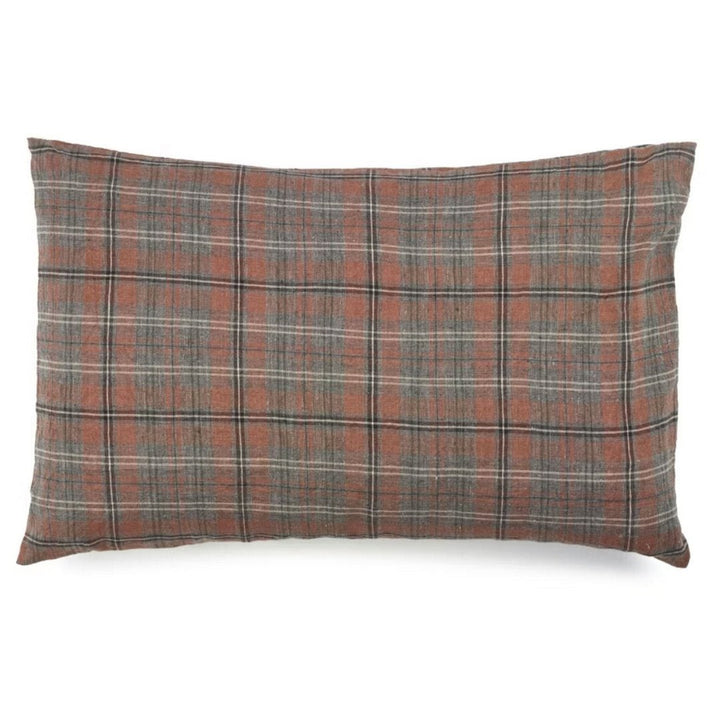 Jude Check Lumbar Pillow Sham | Linen | 40x80cm - Suzie Anderson Home