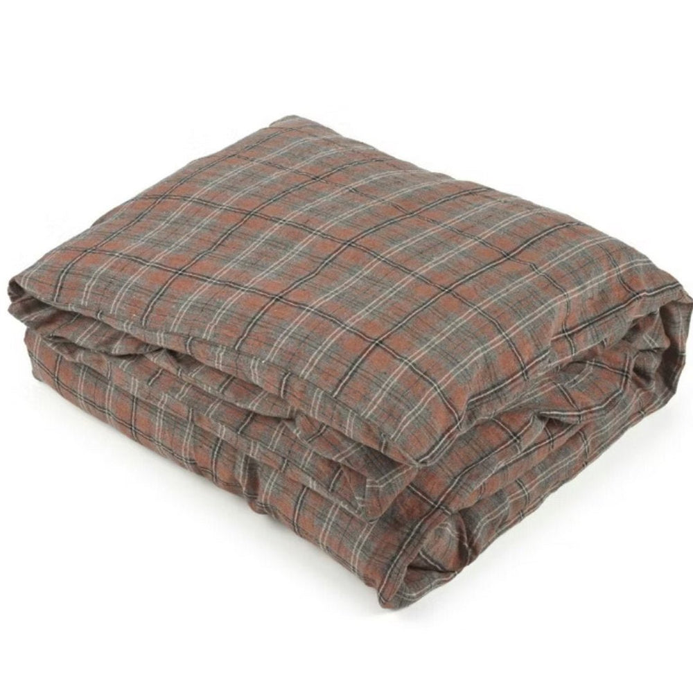 Jude Check Single Bed Duvet Cover | Linen | 140x200cm - Suzie Anderson Home