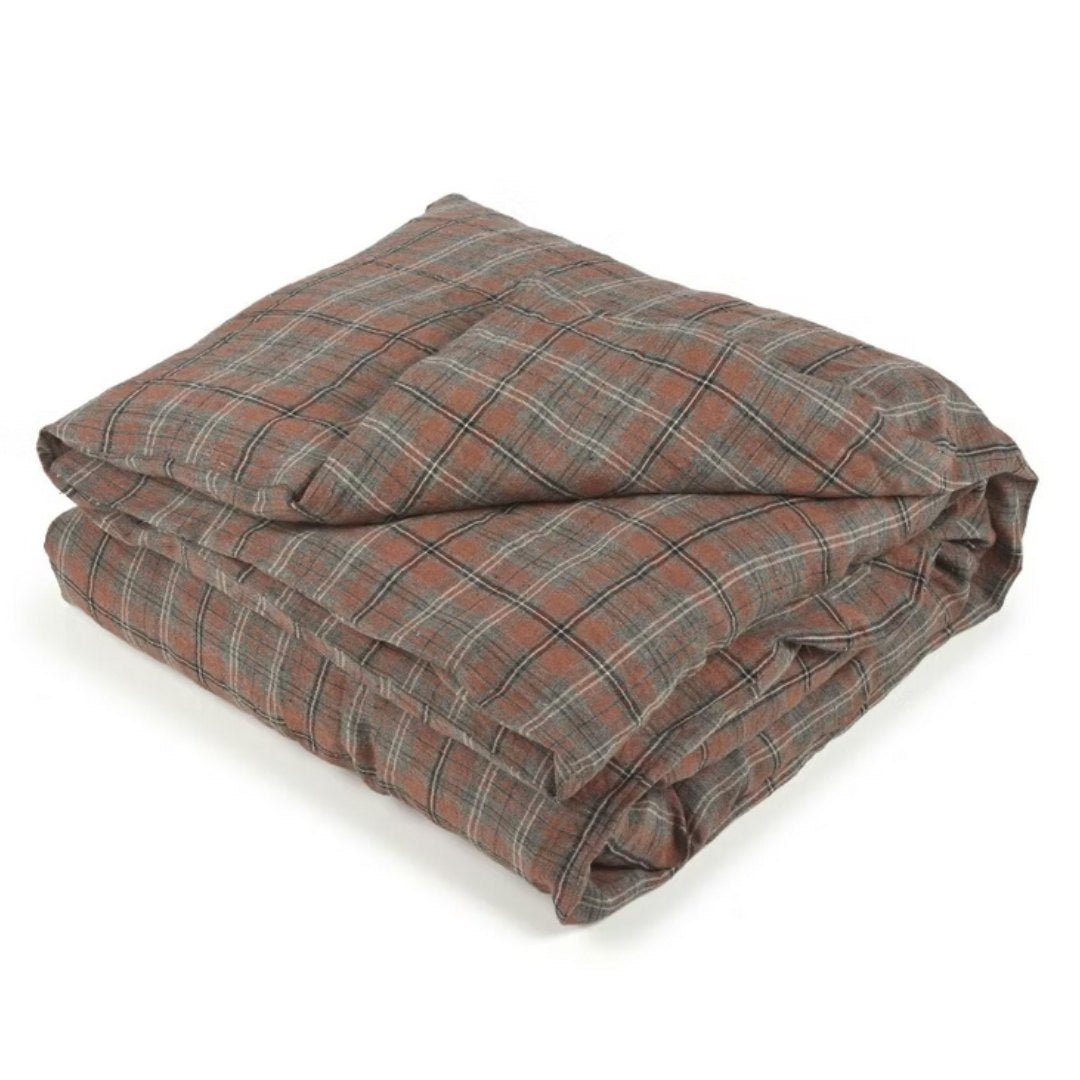 Jude Check Single Bed Duvet Cover | Linen | 140x200cm - Suzie Anderson Home
