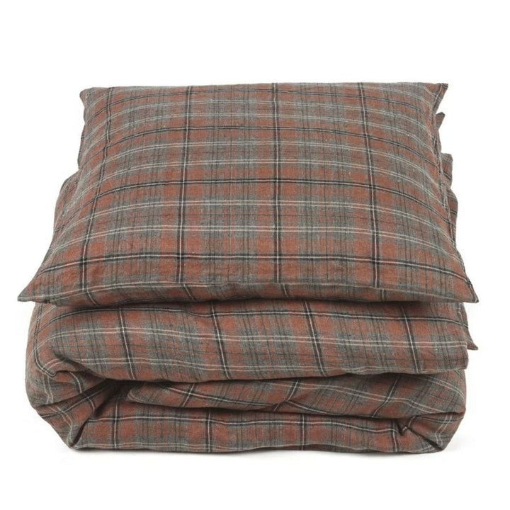 Jude Check Single Bed Duvet Cover | Linen | 140x200cm - Suzie Anderson Home