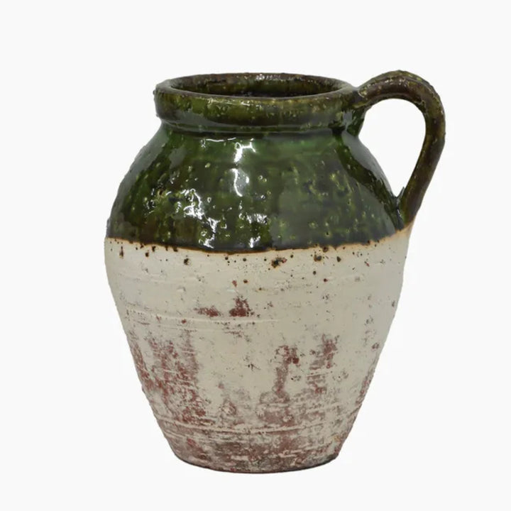 Romanesque Large Terracotta Glazed Jug | 25cmH