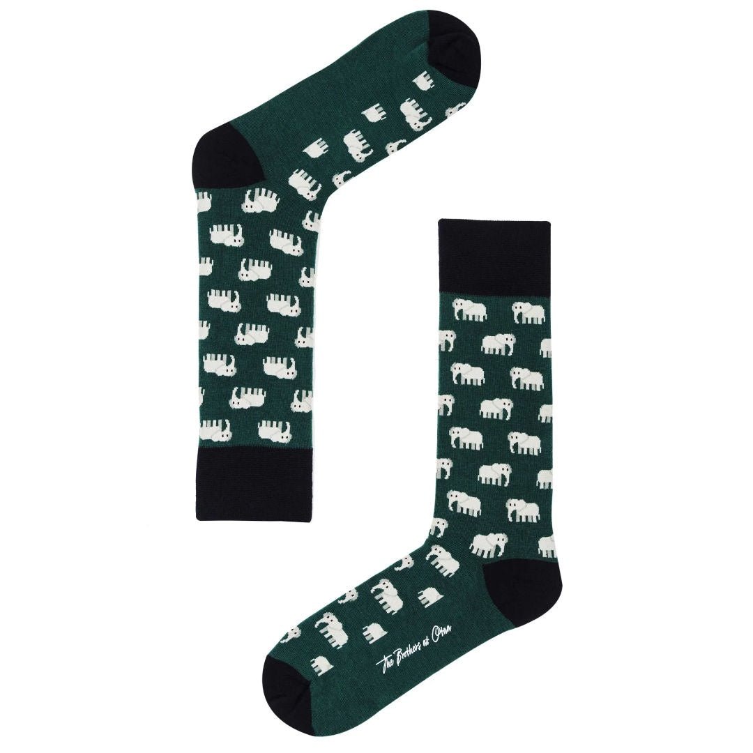 Jungle Elephant Cotton Blend Socks - Suzie Anderson Home