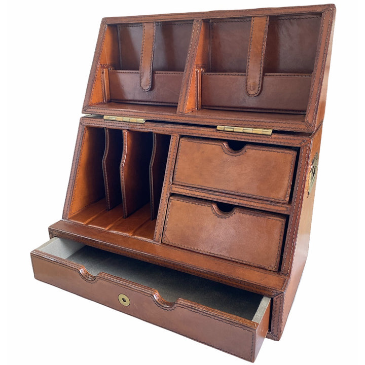 Leather Stationery Box | Tan
