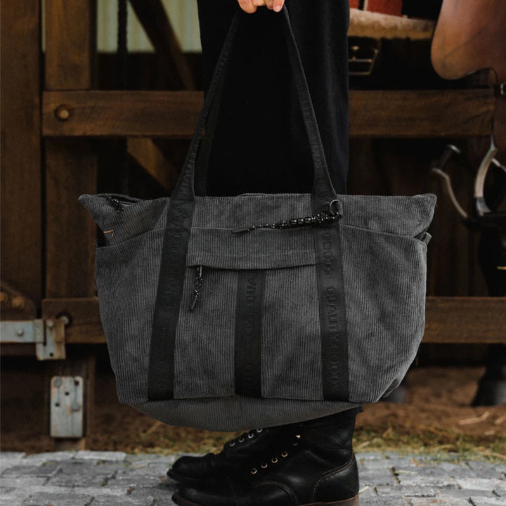 Simple | Jasper Cord Weekender Bag | Charcoal
