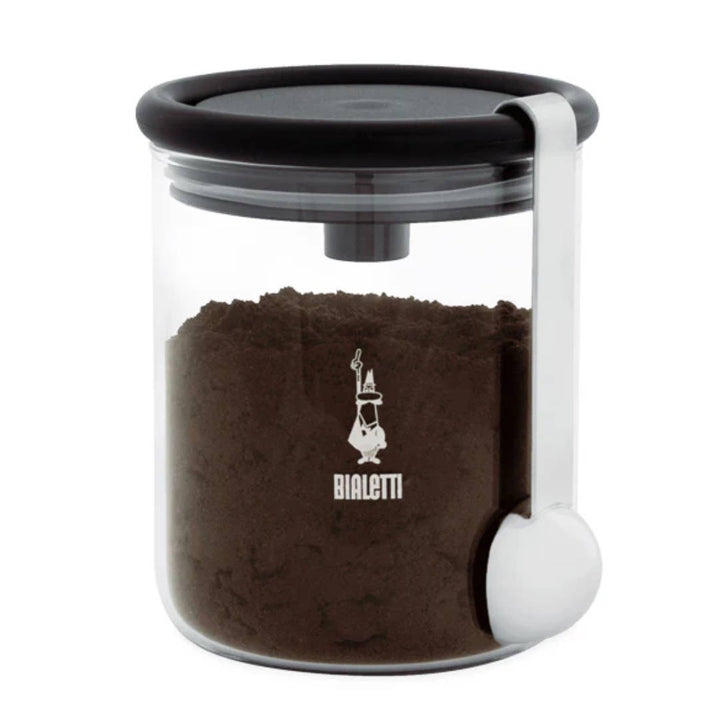 Glass Coffee Jar with Moka Top