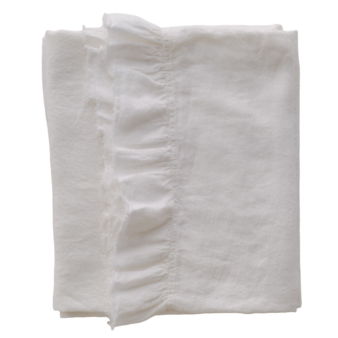 Kristine Linen Flat Sheet + Ruffle | Ayrton - Suzie Anderson Home
