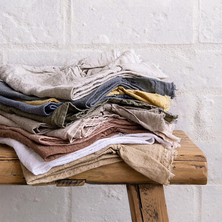 Kristine Linen Guest Towel + Ruffle | Carmel *NA - Suzie Anderson Home
