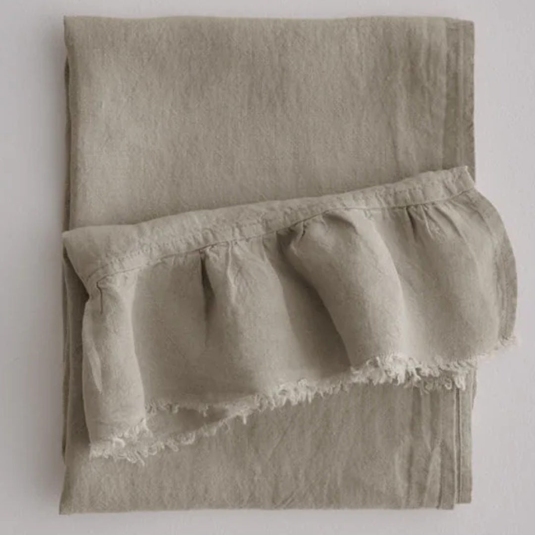 Kristine Linen Guest Towel + Ruffle | Cep - Suzie Anderson Home