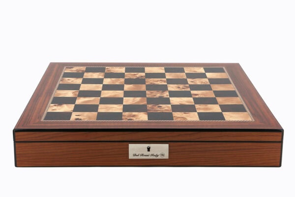 Dal Rossi Italy Staunton Wooden 9.5cm Chess Pieces on Walnut Shiny Finish Chess Box | 50cm  with Compartments