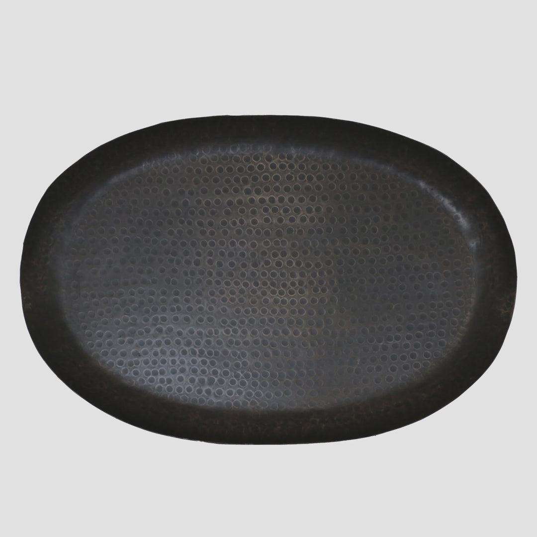 Moroccan Style Oval Bronze Tray | 42x62cm