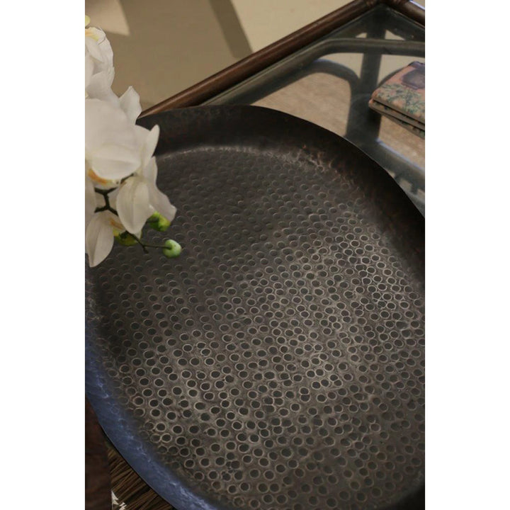 Moroccan Style Oval Bronze Tray | 42x62cm