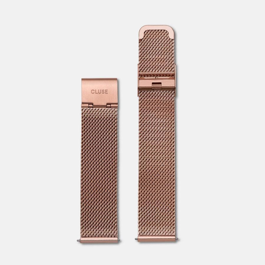 PROMO Cluse | Boho Chic Mesh Watch | Rose Gold Black/Black w BONUS Rose Gold Mesh Strap