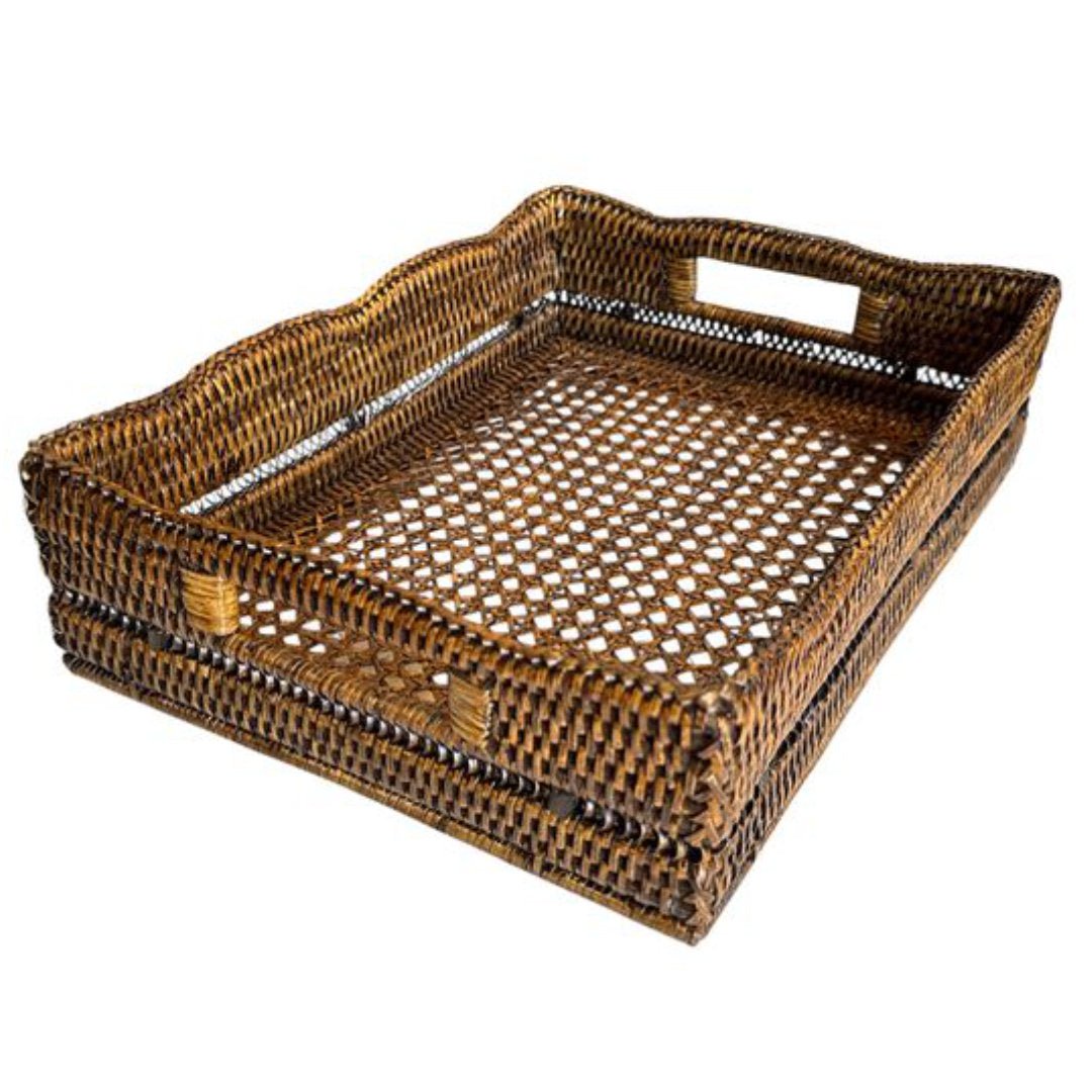 Lace Rattan Tray | Antique - Suzie Anderson Home