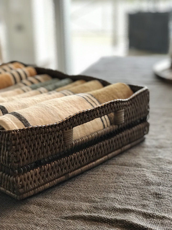 Lace Rattan Tray | Old Grey - Suzie Anderson Home