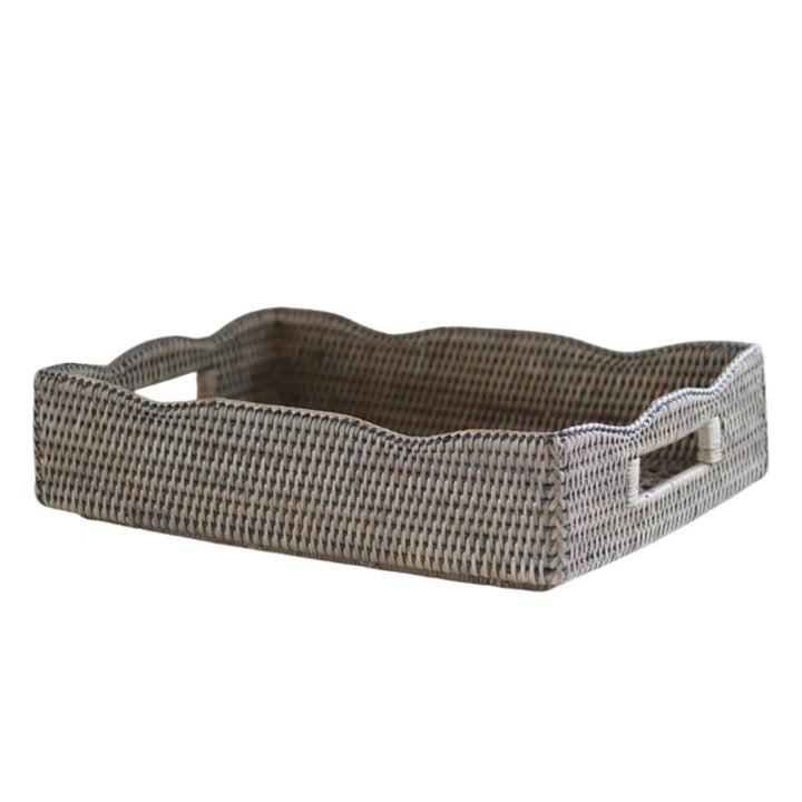 Lace Rattan Tray | Old Grey - Suzie Anderson Home