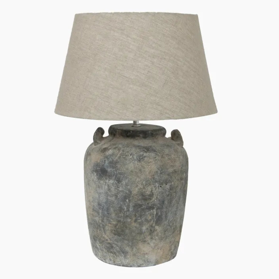 Emily Terracotta Vessel Grey Lamp Base | W28 x H34cm (Shade Sold Separately)