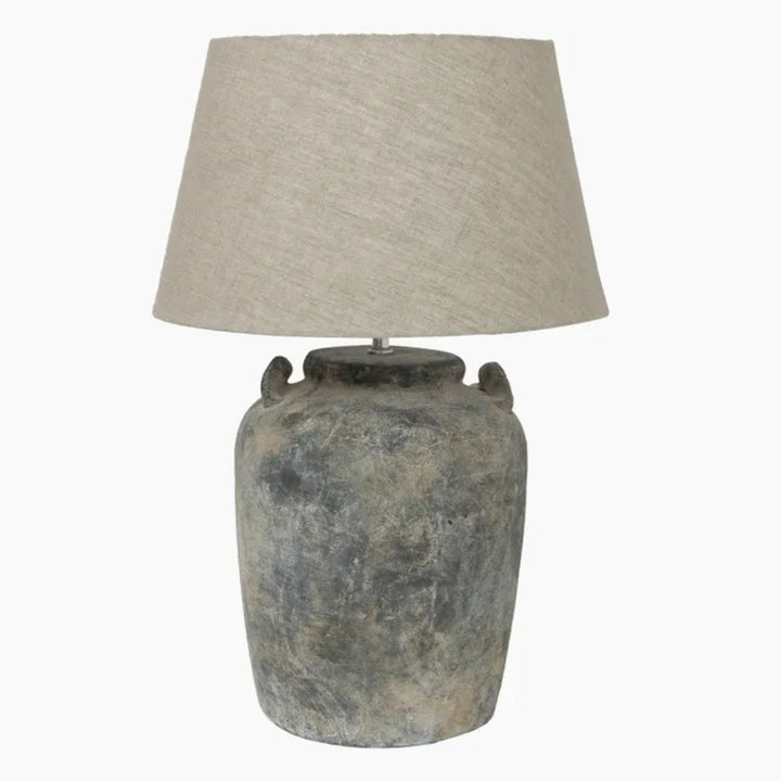 Emily Terracotta Vessel Grey Lamp Base | W28 x H34cm (Shade Sold Separately)
