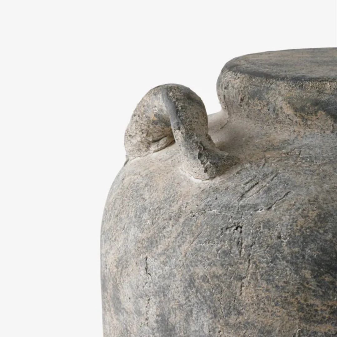 Emily Terracotta Vessel Grey Lamp Base | W28 x H34cm (Shade Sold Separately)