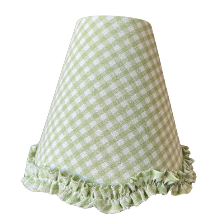 Apple Gingham Scalloped Ruflle Lamp Shade (For Rechargeable Lamp Base Only