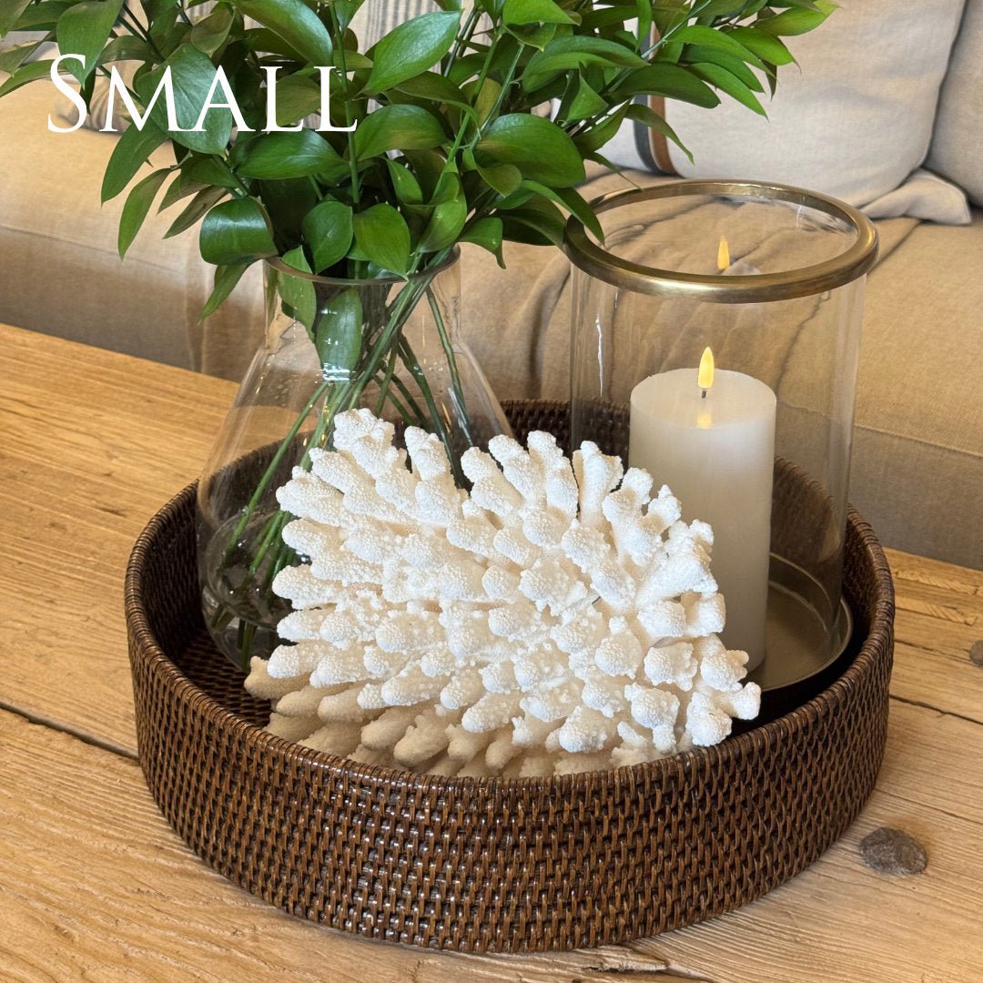 Large Round Rattan Tray | Antique Brown - Suzie Anderson Home