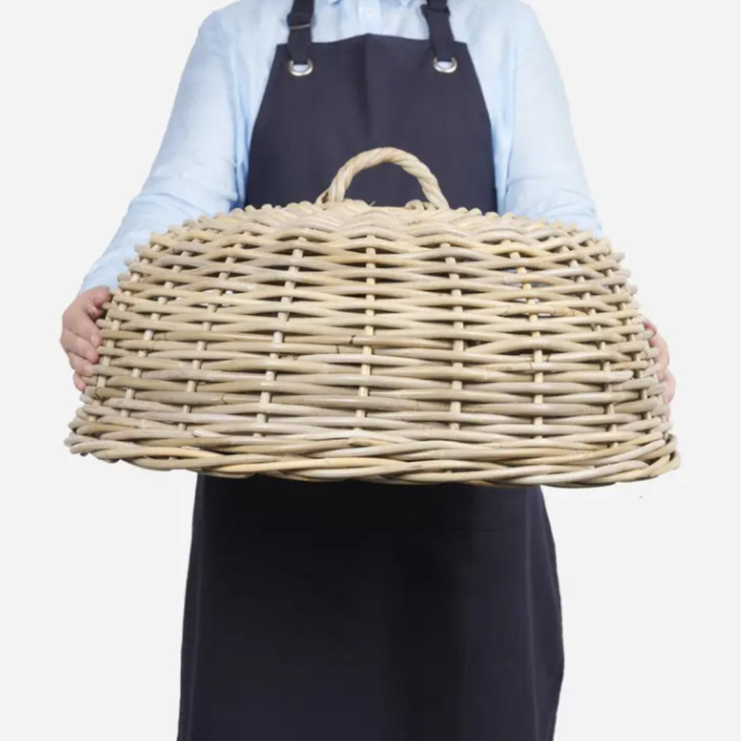 Provincial Kubu Rattan Large Round Cloche | W61cm
