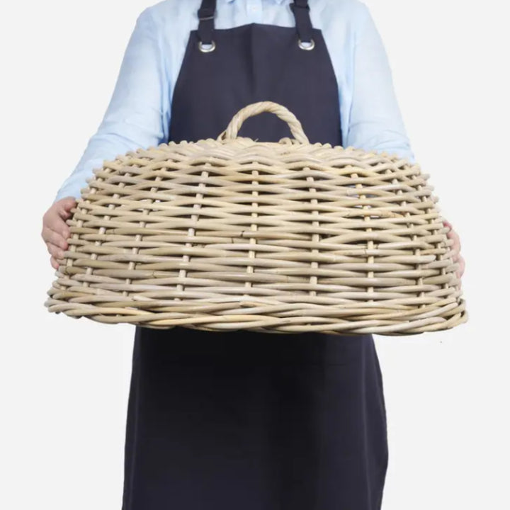 Provincial Kubu Rattan Large Round Cloche | W61cm