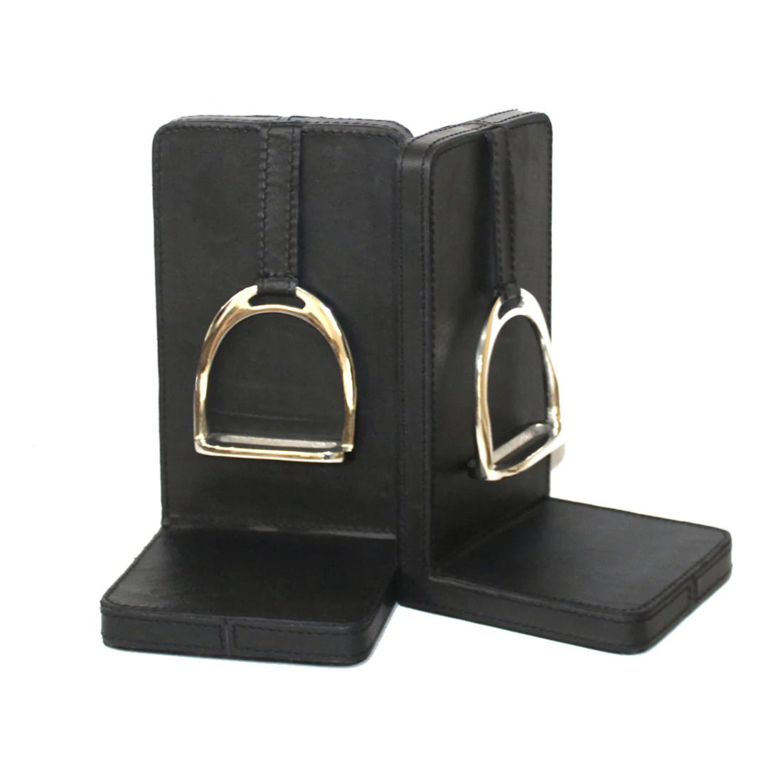 Bookends Leather with Stirrups | Black | Large