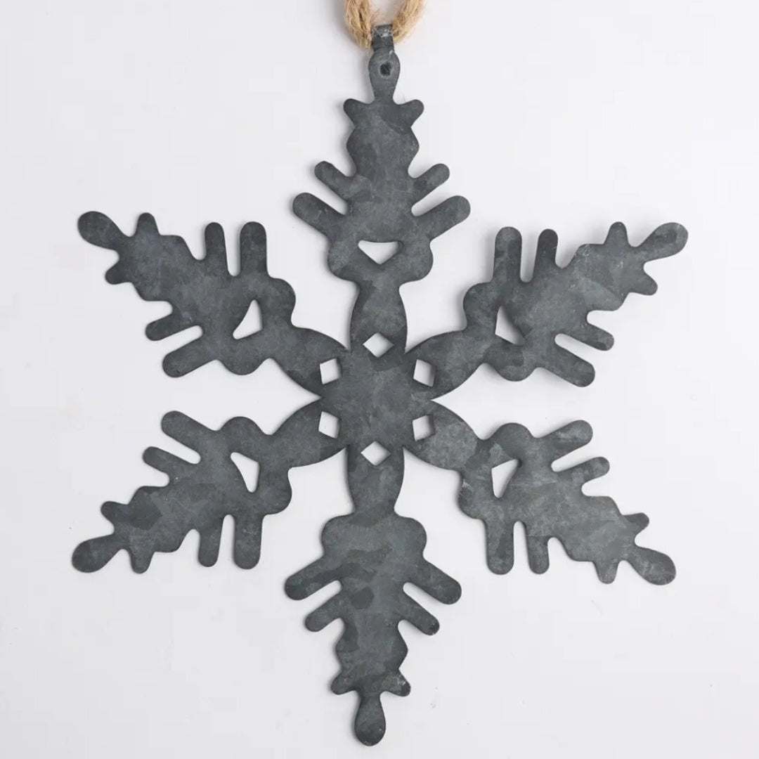 Snowflake Tin Hanging Decoration | Large 20cm