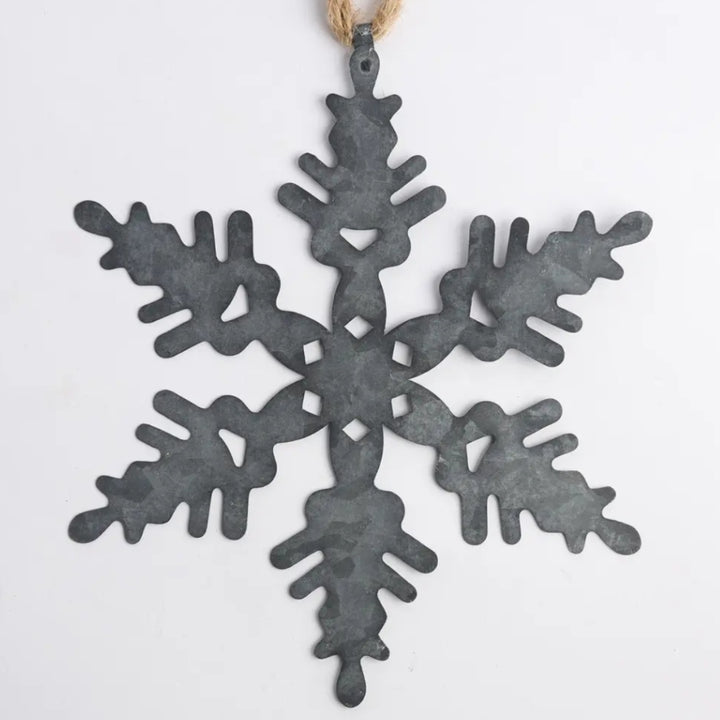 Snowflake Tin Hanging Decoration | Large 20cm