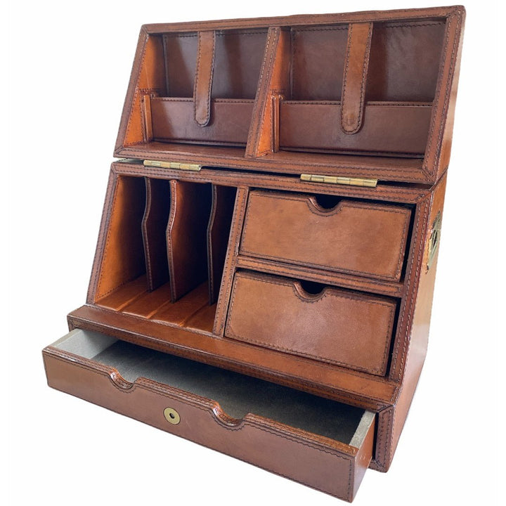 Leather Stationery Box | Tan - Suzie Anderson Home