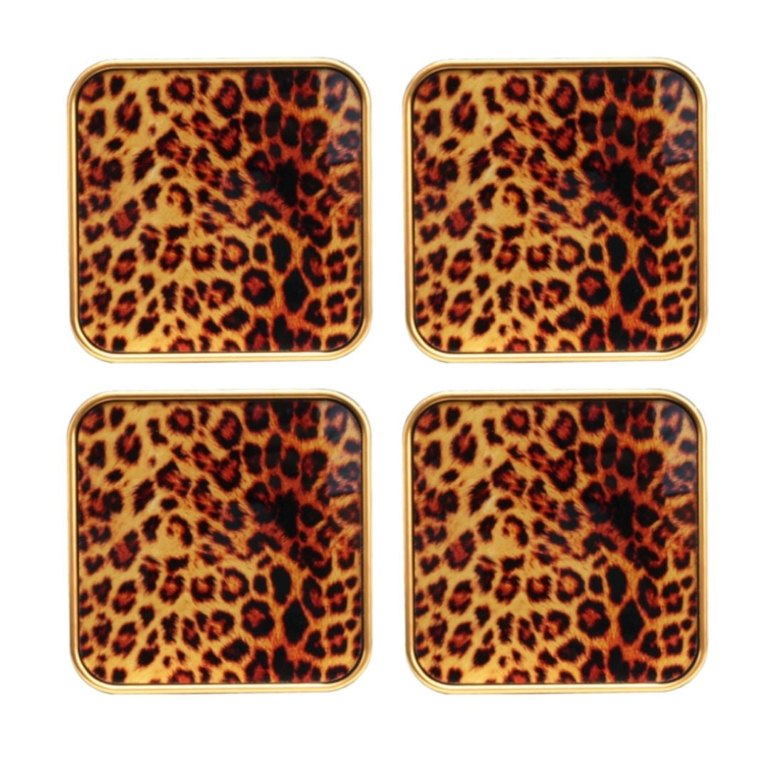 Leopard Print Coaster Set - Suzie Anderson Home