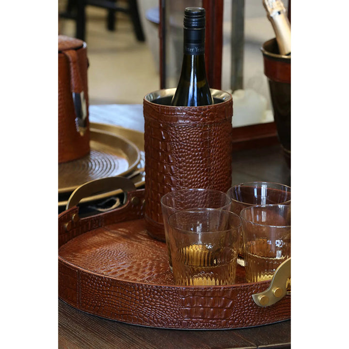 Wine Cooler | Croc Leather